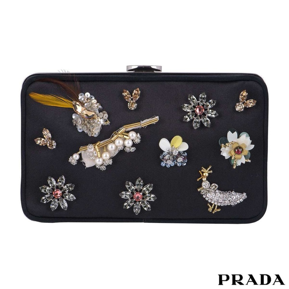PRADA satin evening clutch authentic